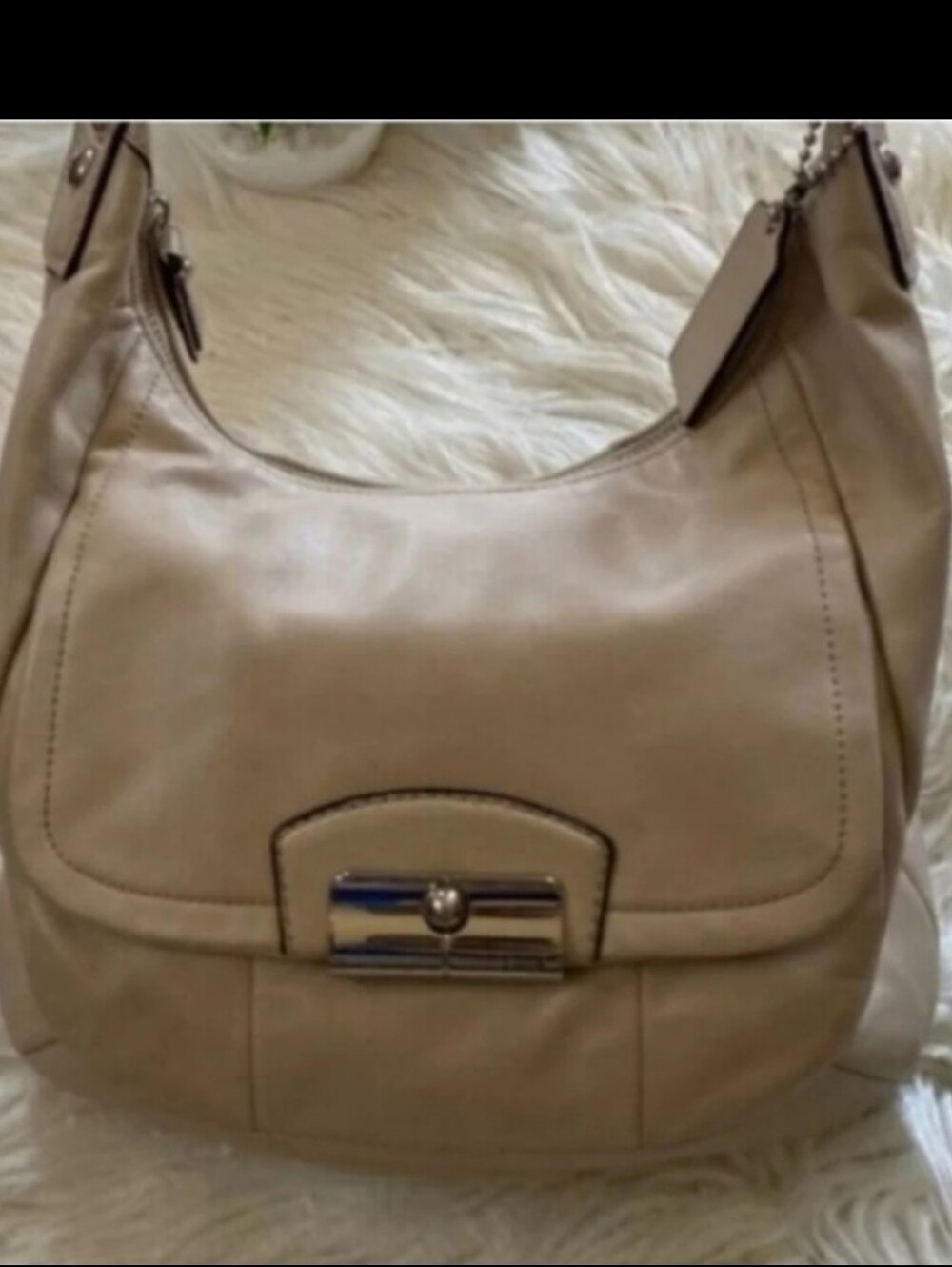 Coach Kristin Beige Nude Genuine Leather Hobo Shoulder Bag With Hangtag